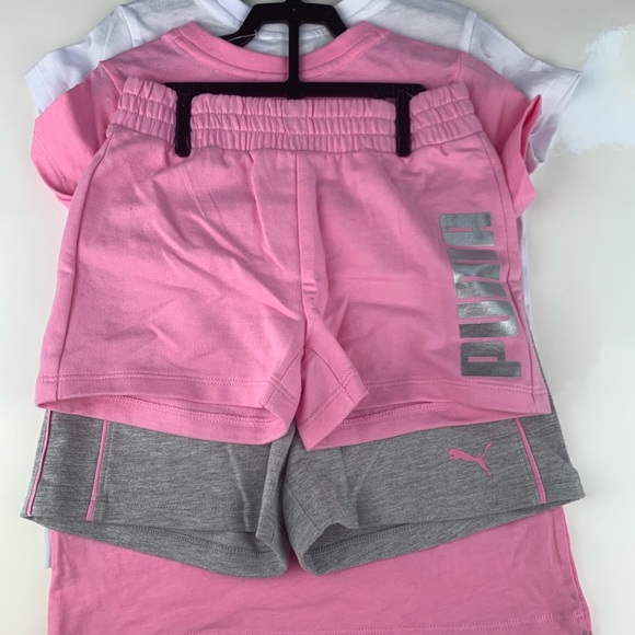 PUMA Girls 4 Piece Set Pink & White - Picture 12 of 13